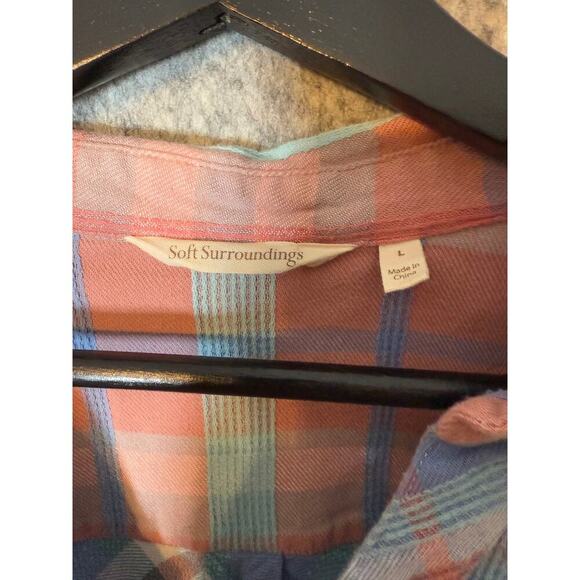 Soft Surroundings Womens Plaid Tunic Blouse Large - Picture 4 of 6